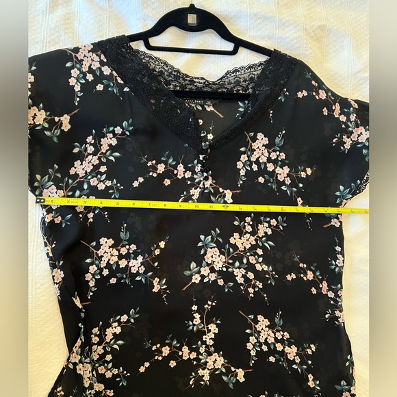 Zara Short Sleeve Top (Black floral with lace detail) Size S - Picture 5 of 6